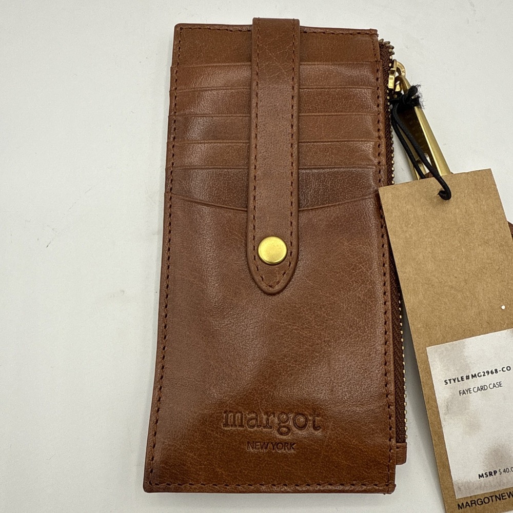 Margot New York  slim leather Card case wallet wristlet new With Tags - Picture 2 of 5